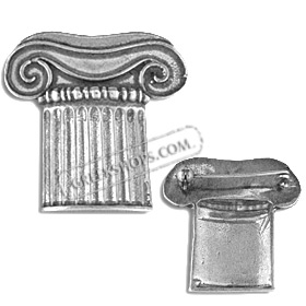 Sterling Silver Brooch - Ionic Column Capital (37mm)
