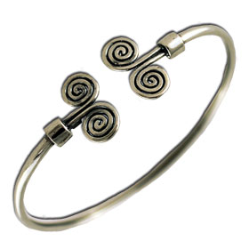 Double Spiral Sterling Silver Cuff Bracelet 6cm