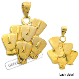 24k Gold Plated Sterling Silver Pendant - Cycladic Idols (23mm)