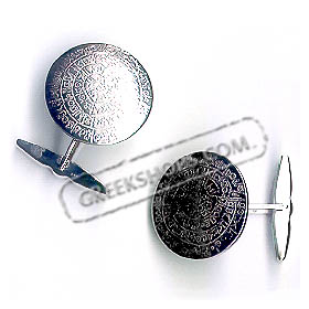 Sterling Silver Phaistos Disc Cufflinks (20mm)