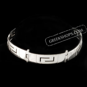 The Athena Collection - Sterling Silver Bracelet w/ Greek Key Links (10mm)