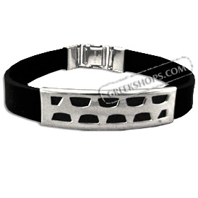 Rubber and Stainless Steel Bracelet with Box Clasp (11mm)
