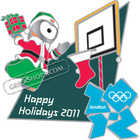 London 2012 Wenlock Happy Holidays Pin Limited Edition