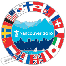 LIMITED EDITION Vancouver 2010 Country Flags Oversized Pin