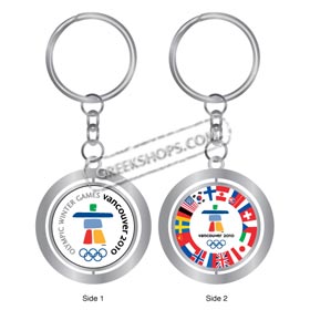 Vancouver 2010 Country Flag Spinner Keychain