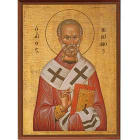 St. Nicholas Wood icon 4" by 6"