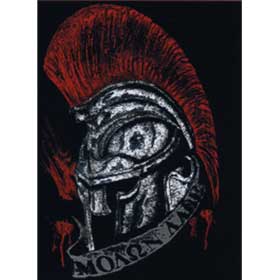 Adult Crew neck tshirt Spartan Helmet "Molon Lave" (Come and Get it), In Black, Style D3065