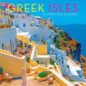 Greek Isles Mini 16 Month 2017 Wall Calendar