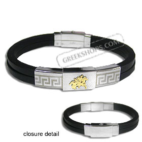 The Hephaestus Collection - Rubber Bracelet with 18k Gold Emblem - Warrior