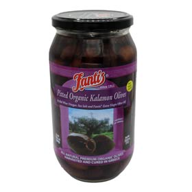 Fantis Kalamata Pitted Organic Olives, 1L glass jar