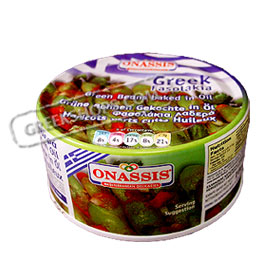 Onassis Ready Meals :: Green (string) Beans - Fasolakia, in Oil Net Wt. 8.8 oz 