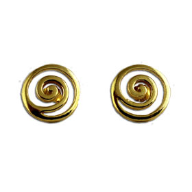 Minoan Swirl Gold Plated Sterling Silver Earrings (17mm)