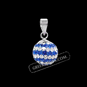 The Rio Collection - Swarovski Crystal Ball Pendant Greek Flag (10mm)