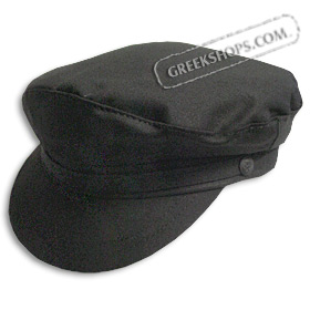 Greek Fiddler Fisherman Hat - Black Cotton