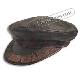 Leather Greek Fisherman's Hat - Brown