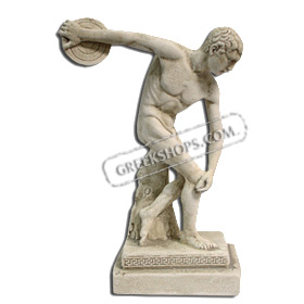 Discus Thrower Statue 9" (23 cm.) White-colored (Clearance 40% Off)