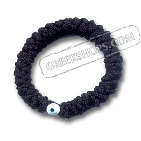 Komboskini Religious Bracelet with Evil Eye Bead in Black