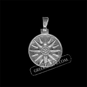 Sterling Silver Pendant - Vergina Star - One Sided (23mm)