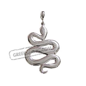 Sterling Silver Pendant - Archaic Serpent (38mm)