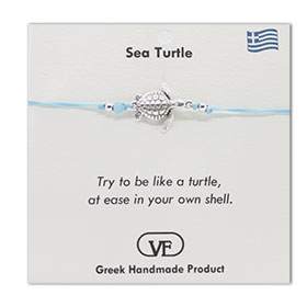 The Filia Bracelet Collection:: Greek Turtle adjustable Macrame Turquoise Bracelet