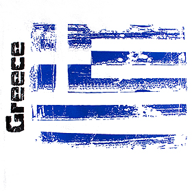 "Greece" and Greek Flag Vintage Style D275