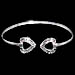 Sterling Silver Greek Key Heart Bracelet