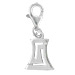 Sterling Silver Charm - Greek Key Motif Trapezoid (10mm)