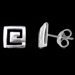 The Clio Collection - Sterling Silver Post Earrings - Greek Key Motif (8mm)
