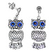 Sterling Silver Earrings - Swaying Owl (23mm)