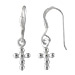 Sterling Silver Earrings - Hanging Cross (12mm)