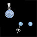 The Rio Collection - Swarovski Crystal Ball Pendant and Post Earrings Blue