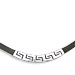 Rubber and Sterling Silver Necklace - Greek Key Meander Curve