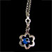 Sterling Silver Car Rear-View Mirror Charm - Cross and Flower Pendant w/ Mati Evil Eye 