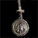 Sterling Silver Car Rear-View Mirror Charm - Cross and Religious Icon Pendant - Jesus / Christos