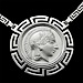 Sterling Silver Necklace - Athena and Parthenon (32mm) Rhodium Plated 