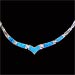 The Neptune Collection - Sterling Silver Necklace - Opal & Greek Key Motif Links (3mm) 
