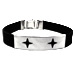 Rubber and Stainless Steel Bracelet with Box Clasp - Stars (12mm)