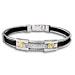 Rubber and Steel Bracelet with 18k Gold Emblem - Double Aphrodite