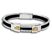 The Hephaestus Collection - Rubber and Steel Bracelet with 18k Gold Emblem - Double Parthenon