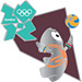 London 2012 Mascot Wenlock Volleyball Sports Pin