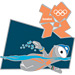 London 2012 Mascot Wenlock Swimming Sports Pin