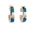 The Neptune Collection - Sterling Silver Hoop Earrings - Greek Key and Opal (19mm)
