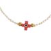 The Nefeli Collection - Children's Mother of Pearl Necklace with Pink Evil Eye Cross (2mm beads)