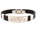 Rubber and Stainless Steel Bracelet with Accordion Hinge Opening - Greek Key Motif