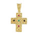 Justinian Collection - 24k Gold Plated Sterling Silver Pendant - Cross w/ Cubic Zirconia (26mm)