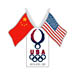 USOC Beijing USA House Pin Duel Flags USC-1217