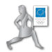 Athens 2004 3 D Girl Runner Pin