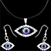 Mati Evil Eye Necklace and Earring Set with Rhinestones