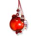 Glass Pomegranate Good Luck Ornament (Gouri) - 3.5" red flat back