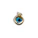 14k Gold Evil Eye Pendant - Circle with Heart (10mm)